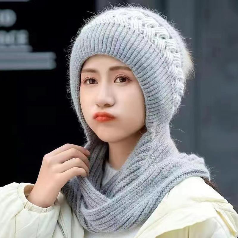 The New Hat Scarf Is Integrated And Thickened The Warm And Warm Winter Ears