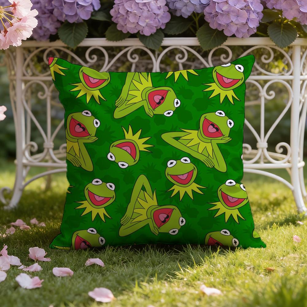 Funny K-Kermit the Frog Cushion Cover Home & Car Dual-Scene Pillow Cover: Reversible for Premium Comfort
