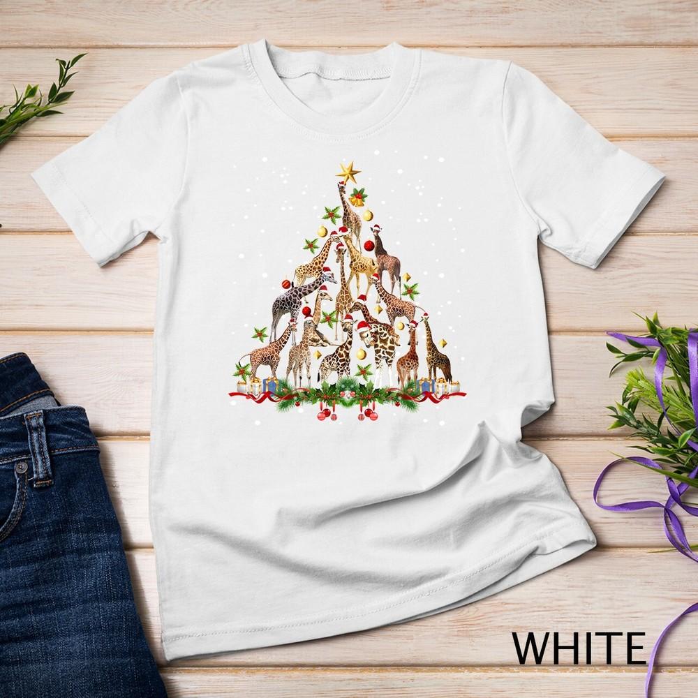 Funny Giraffe Christmas Tree Ornament Decor Gift Cute Unisex T-shirt 3XL