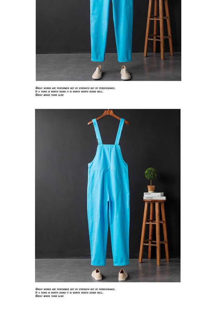 Unisex Candy Kleur Casual Overall: Leeftijd-verminderende, loszittende jumpsuit met lange, bandjesbroek voor Lente & Herfst.