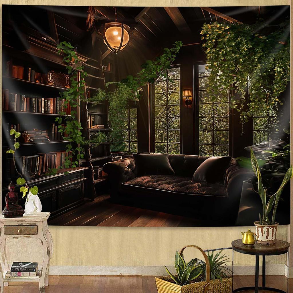Beach Window Tapestry Wall Hanging Beachy Coastal Ocean Nature Tropical Landscape Scenic Tapestries For Bedroom Living Room Wall