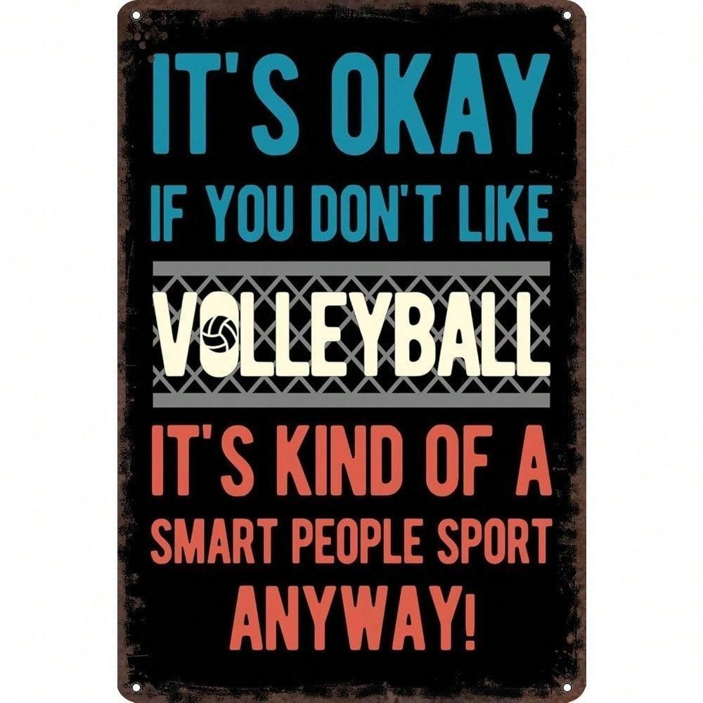 Vintage Funny Volleyball Metal Tin Sign Retro Gym Decor Man Cave Wall Art