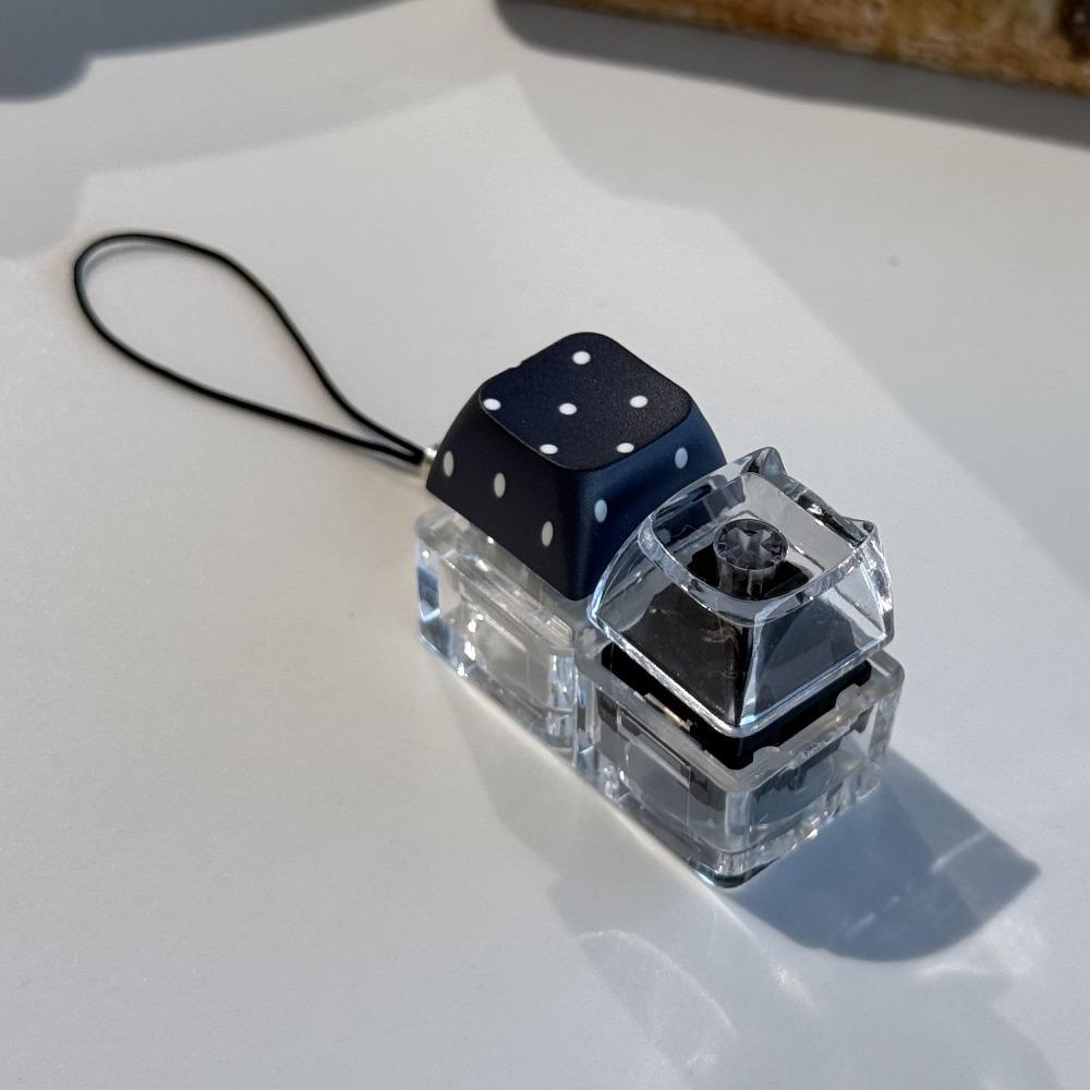 Transparenter Basis Fidget Schlüsselanhänger Würfel Tastenkappe Clicker Anhänger Druckspielzeug Tägliches Mitführen