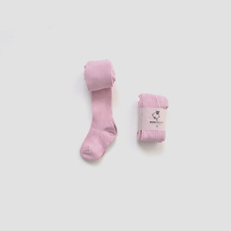 BOXDREAM Combed Cotton Kids' Tights - Striped Knit for Spring & Autumn