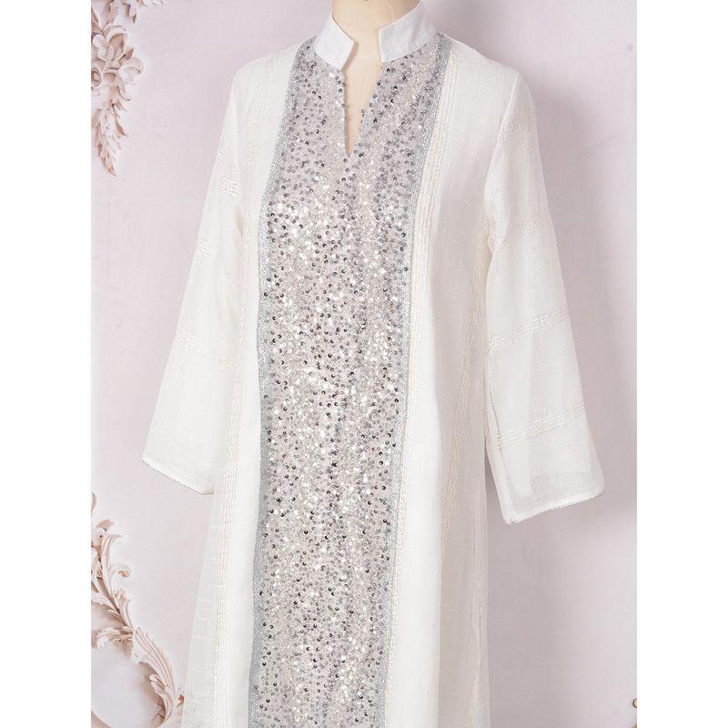

Волшебная Королева Трансграничное Индонезия Платье с Пайетками Модное Ближний Восток Саудовская Аравия Газовое Платье Халат Платья White 2XL