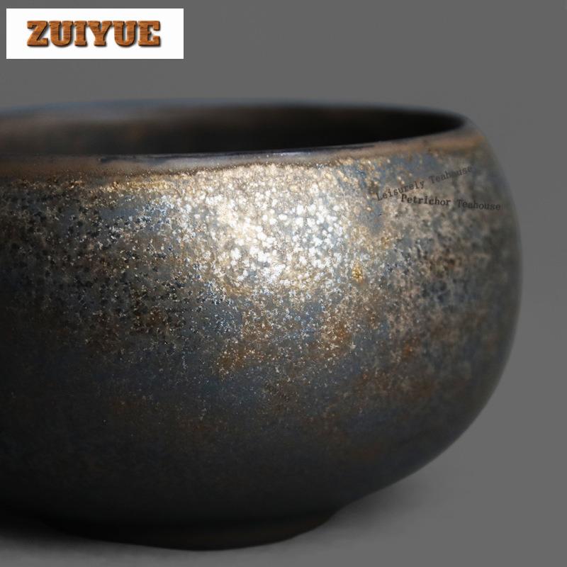 110ml Coarse Pottery Kiln Fambe Teacup Aesthetic Tea Bowl Mug Tea-tasting Fragrance Cup Jianzhan Master Cups Tea Services Craft