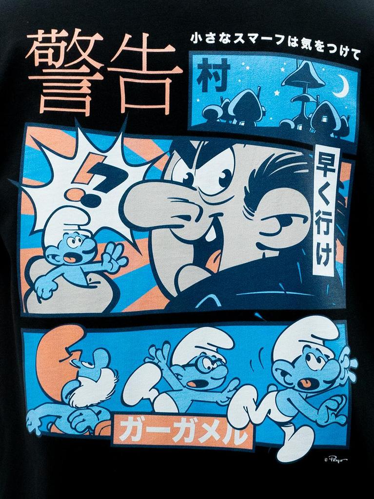 Smurfs Escape Men's Black Oversized Short Sleeve T-Shirt XXL