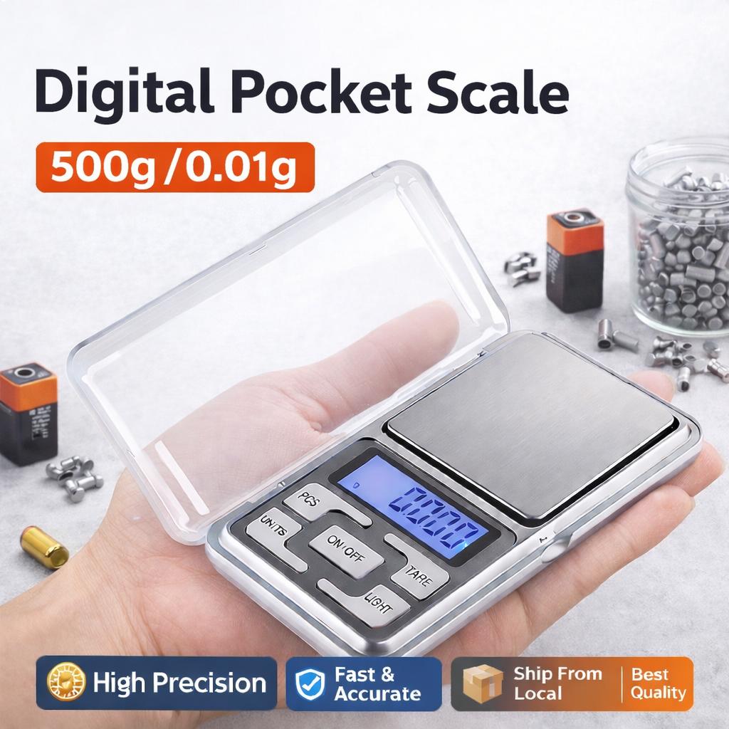 High Precision Mini Pocket Scale 500g/0.01g, Portable Digital Jewelry Scale, Accurate Small LCD Weighing Device for Easy Carry