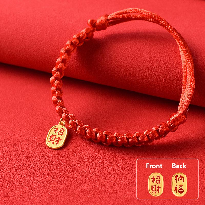 Kočičí obojek Červený provaz Pletený obojek Nastavitelný Nový rok Tradiční Štěstí Požehnání Domácí mazlíčci Štěňata Psí zvonek Náhrdelník Doplňky pro domácí mazlíčky