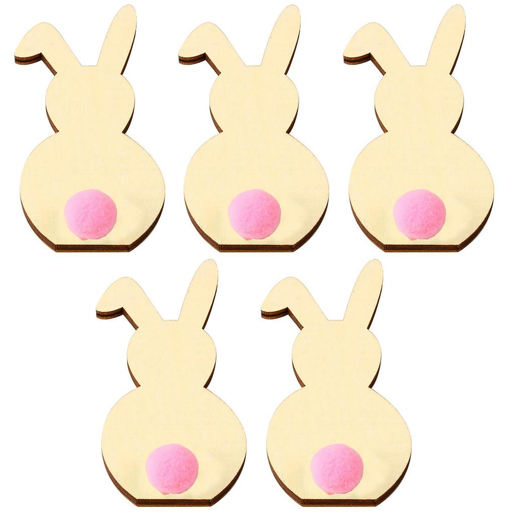 

Упаковка из 5 деревянных дощечек в виде кроликов, пасхальные украшения, скрапбукинг, поделки, аксессуары на день рождения, наборы для самостоятельного изготовления для взрослых jm01166