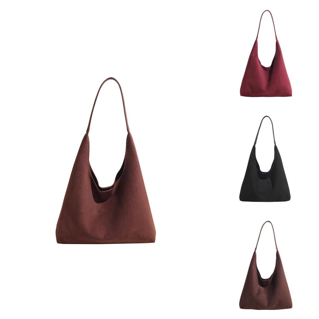 Minimalist Solid Color Suede Tote Bag For Women With Small Bag And Urban Style For Daily Wear