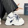 Thick-soled Two-color Shoelaces Dad Shoes Women's New Autumn and Winter White Running Shoes Student Small Sneakers