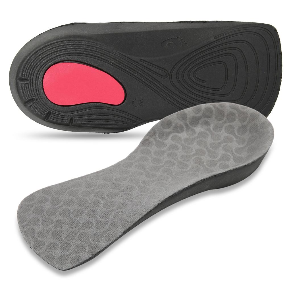 PU Feet Insoles Comfortable Shock Absorbing Arch Supports Inserts for Running Sports Gray