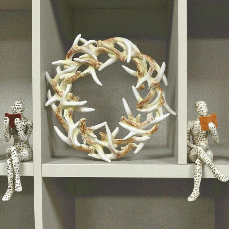 

Креативный деревенский венок из рогов оленя в фермерском стиле для украшения дома в гостиных, гостиницах и выставочных залах S Diameter 25cm