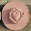 custom Heart crown Suede Hat fedora suede woman 9.5cm wide brim women hat wholesale panama hat unisex chapeau sombrero hombre