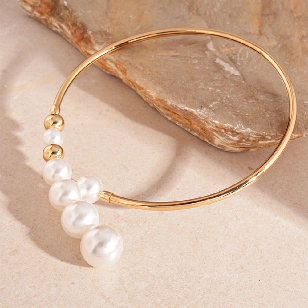 Irregular Shape Retro Pearl Necklace Exaggerated Design Evening Necklace  Party Wear