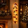 Snowflake Xmas Mantel Accents Glowing Christmas Door Hanger, Crochet Spiral Ornament with LED Lights, Snowman Santa Reindeer Decorative Winter
