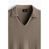 H M Collar T sHirT Regular fiT Dark Beige