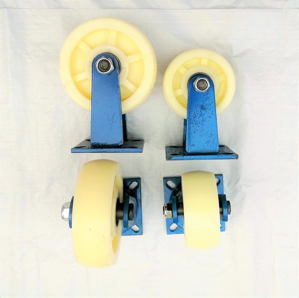 Ultra-Durable White Nylon Caster Wheel with Thick Bracket