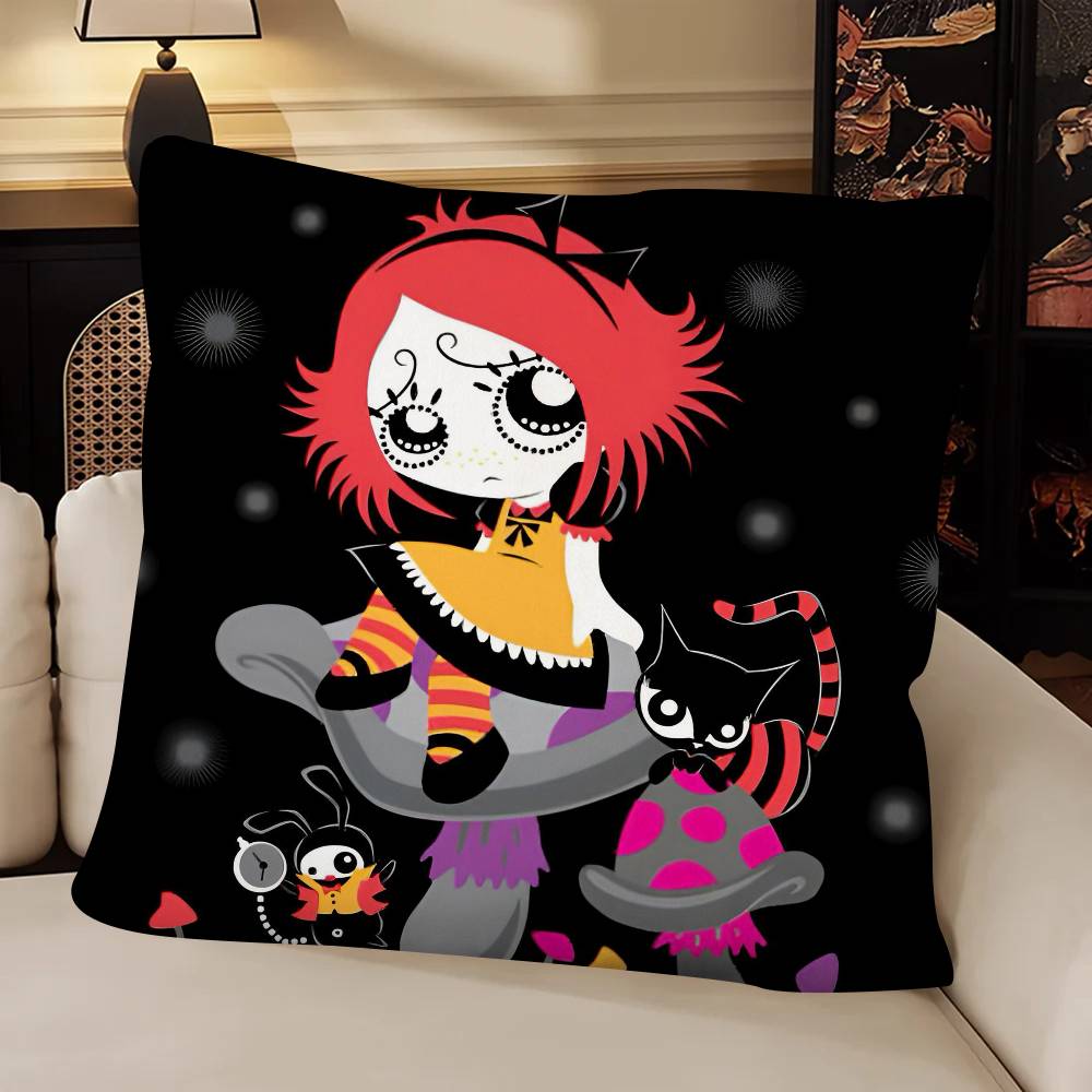 Cartoon Ruby Gloom Pillow Case Fashion Square Pillowcase Bedroom Sofa Room Ins Decoration Leisure