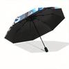 Frozen Elsa Anna Olaf Snowman Automatic 3-Fold Umbrella Design, Cute Cartoon Pattern, Portable Outdoor Umbrella, Perfect, Holiday Gift for D