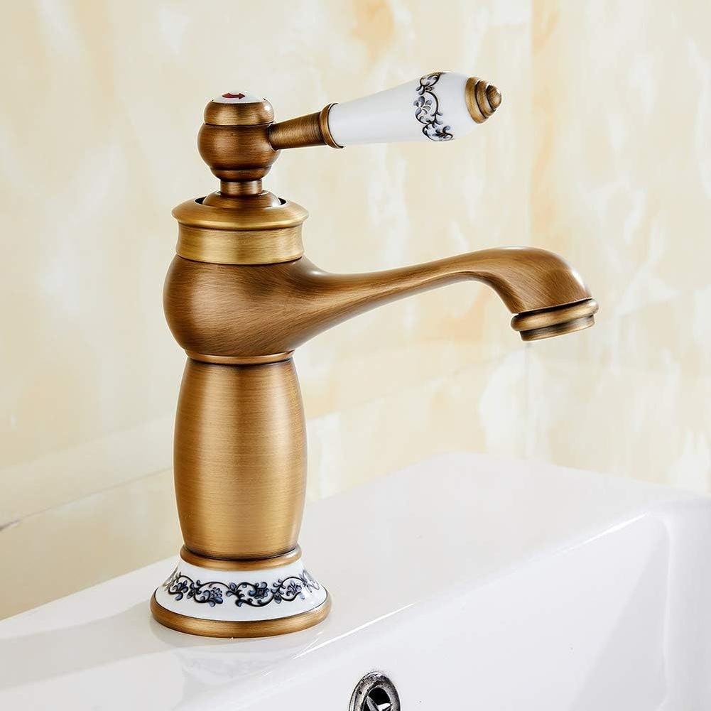 European Style Antique Brass Faucet Black Gold Premium Finish Easy Install Washbasin Mixer with Copper Material China Mainland