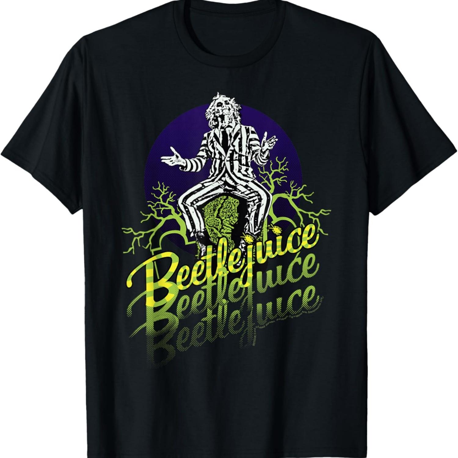 

Футболка с текстовым портретом «Битлджус три раза» XXXXXL чёрный