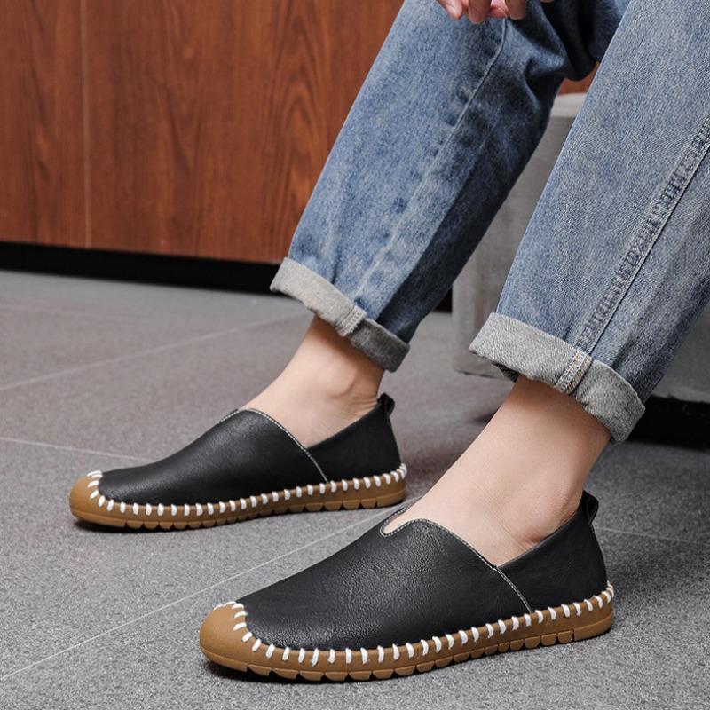 Large Size Men Shoes High Quality Cowhide Leather Shoes Handmade Oxford Shoe Comfortable Soft Sole Loafers Driving Shoes for Men