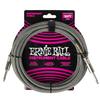 [Authentic] ERNIE BALL 6433 Instrument Cable, 18 feet, Braided Instrument Cable, 5.49m, Silver Fox