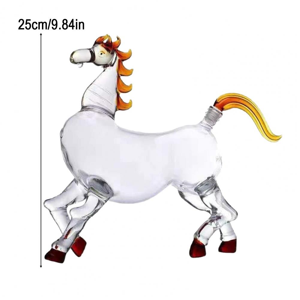 Pferde-Zodiac Glas Karaffe Erfolg beim ersten Versuch Symbolisches Design Handgeblasen Künstlerischer Likörspender Heimdekoration Kreatives Geschenk