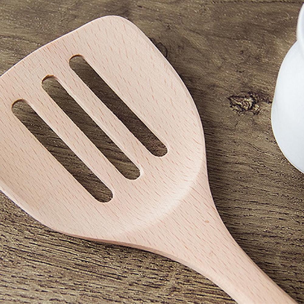 Natural Wok Shovels Cookware Cooking Tool Hanging Wooden Spatula Kitchen Utensil Turner Shovel