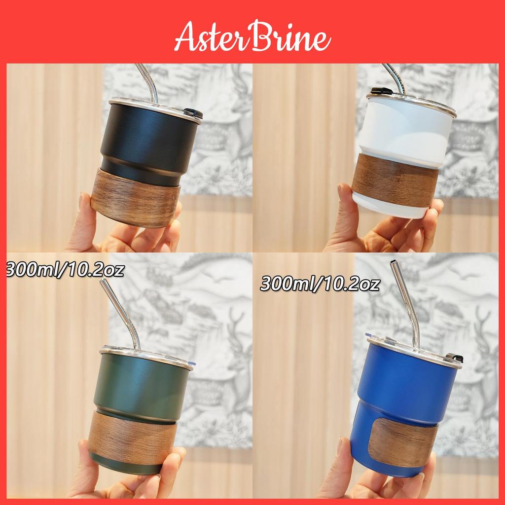 Portable Car Cup With Cover And Straw For Hiking And Travel 304 Stainless Steel