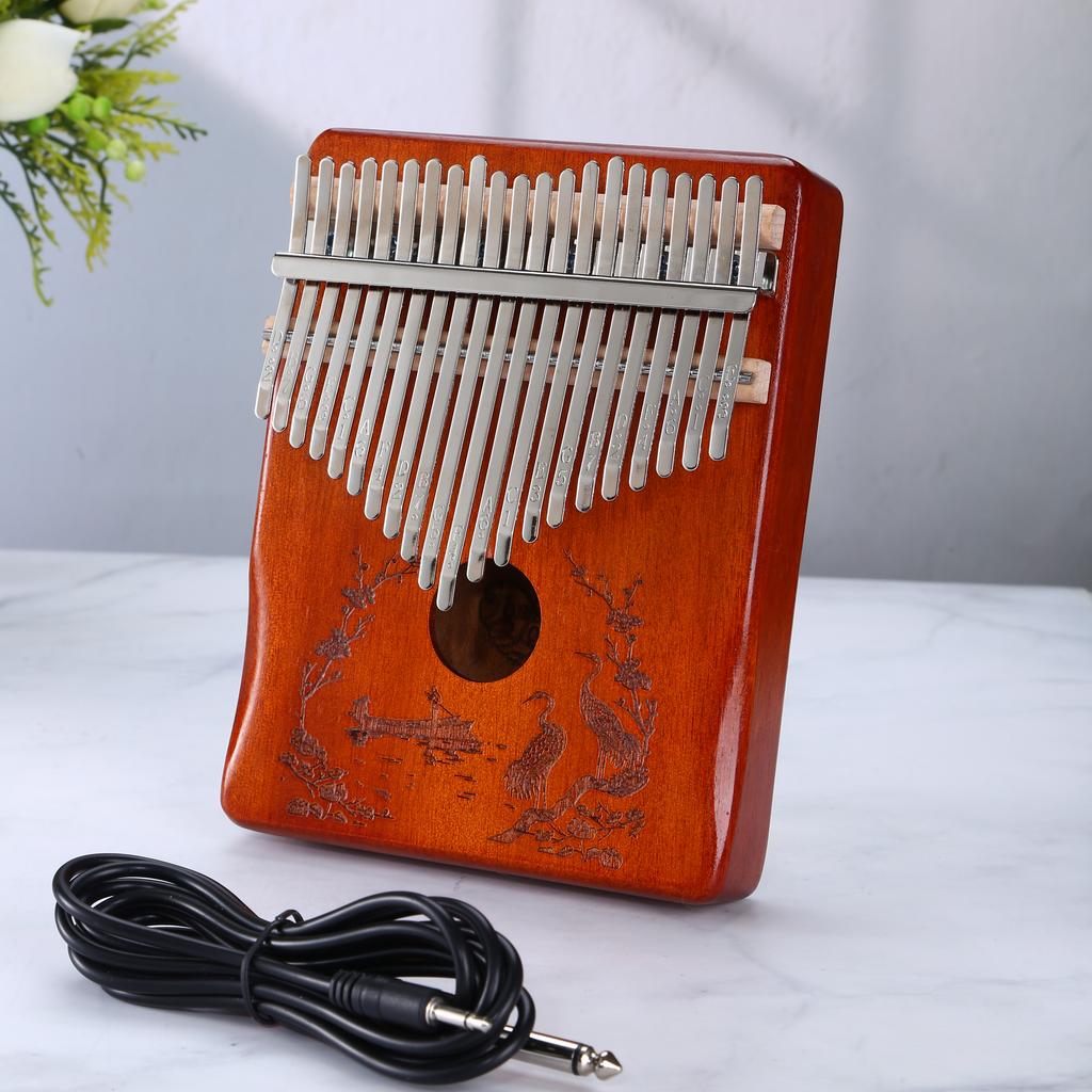 Thumb Piano Finger Electric Box Perform Style 21Tone Manual Tune 17keys Kalimba Can Be Connected To Audio Birthday Festival Gift