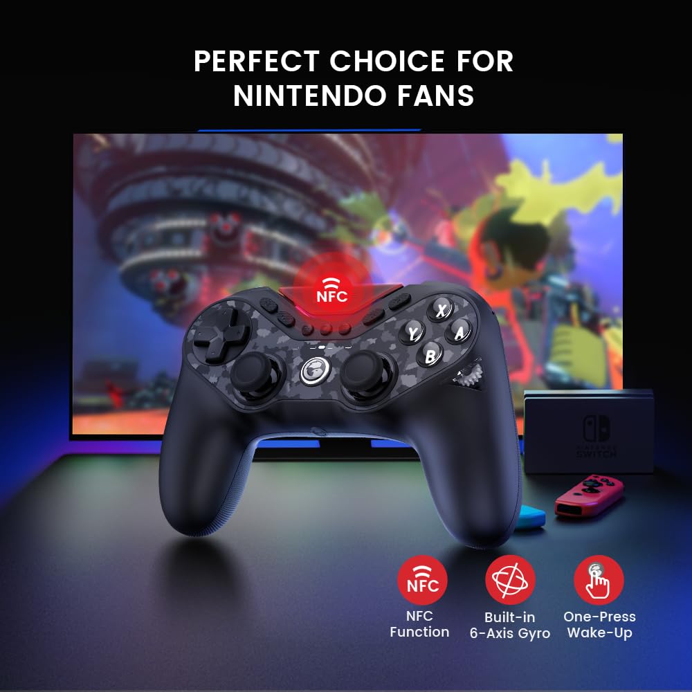 Bezdrátový gamepad GameSir Tarantula Pro s TMR 9 mapovatelnými Hallovými efekty RGB Kompatibilní s a Android Joystick, Tlačítka, Spouště, Osvětlení, Switch,