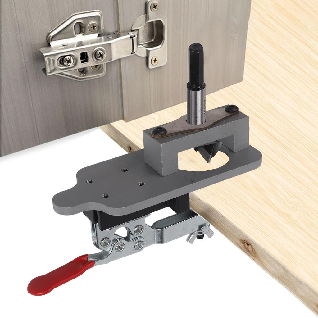 1 Set Woodworking Hinge Hole Locator 35MM Aluminum Alloy Hinge Puncher Wood Locator Hinge Boring Jig Drilling Guide Locator