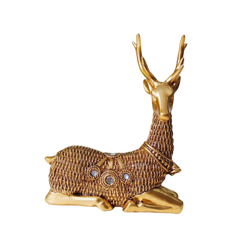 Reindeer Figurines Resin Deer Statues Nordic Miniature Deer Sculptures, Ornaments for Bedroom, Office Tabletop Cabinet Decor