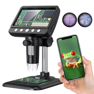 4.3 Inch HD Electronic Microscope with 8 LED 1000X Handheld Portable Digital Magnifier 1080P for Circuit Board Repair Soldering