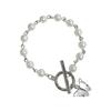 Super Divine Butterfly Pendant Pearl Bracelet - Elegant and Simple Retro Style - Perfect for Girls - Versatile Handwear for School Use