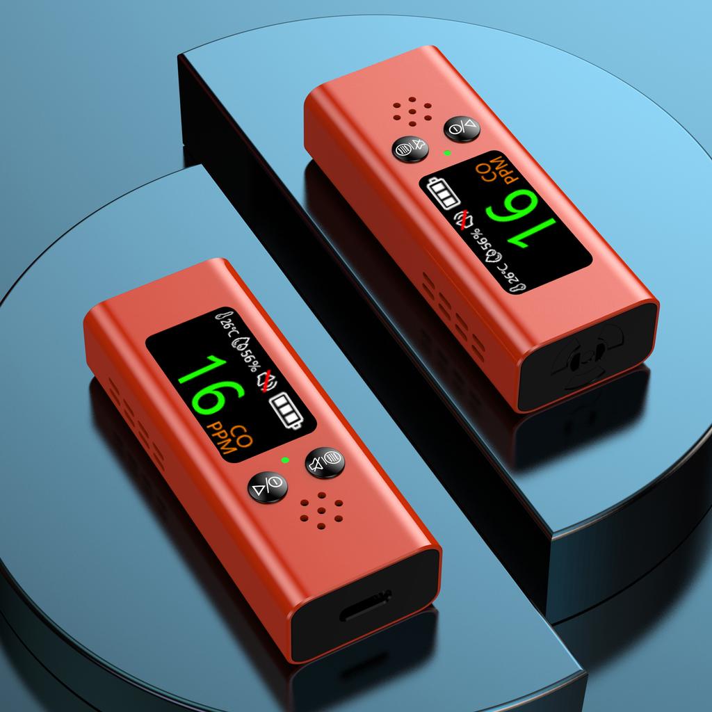 3-in-1 Portable Carbon Monoxide Detector CO Detector Alarm Temp/Humidity Sensor Air Quality for Indoor and Travel Tester Tool