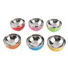 6Pcs Set Color Stainless Steel Bowl Heat Insulation Salad Noodles Bowl for Home Kitchen(13cm S )
