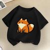 Cartoon Fox Print Tshirts For Boys Girls Summer Children Casual Cute Colorful Tops Kids Comfortable Oneck Short Sleeve Tees