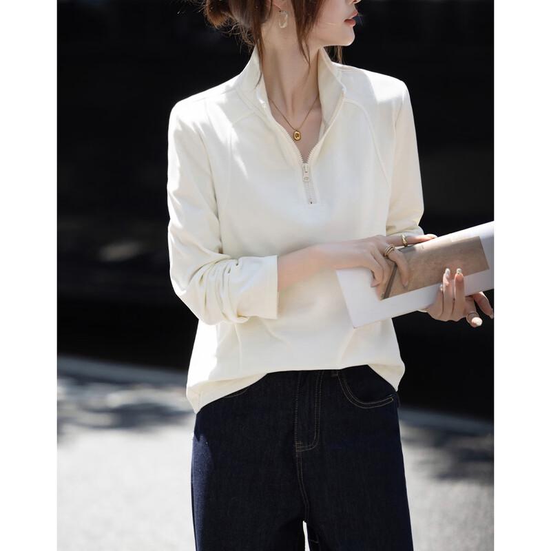 

Demana Cloud-feel German Velvet Half-Zip Stand Collar Sweatshirt L