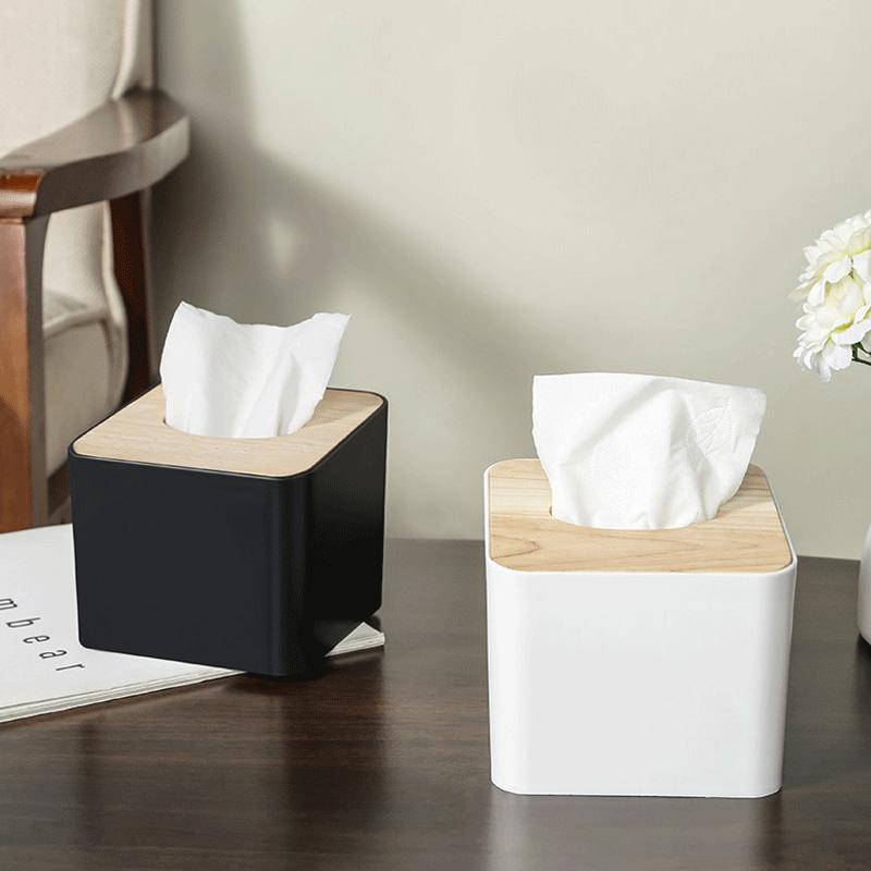 European Thickened Tissue Box Home Living Room Creative  Box with Lid Drawer Paper Box Wooden Storage Box Hotel Carton