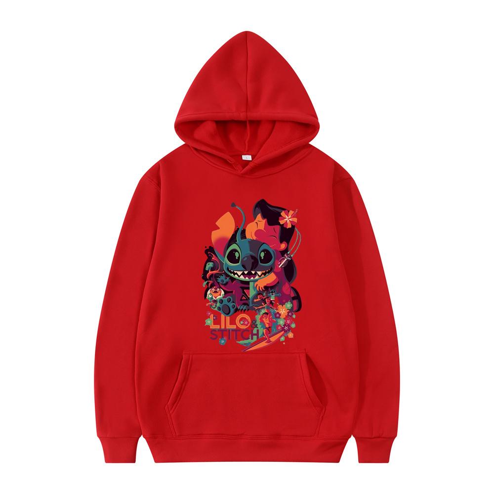 Disney Lilo Stitch Pullover Hoodies Long Sleeve Sweatshirt Boys Girls Men Women Clothes Parent Child Cartoon Tops Coat Hot Sale