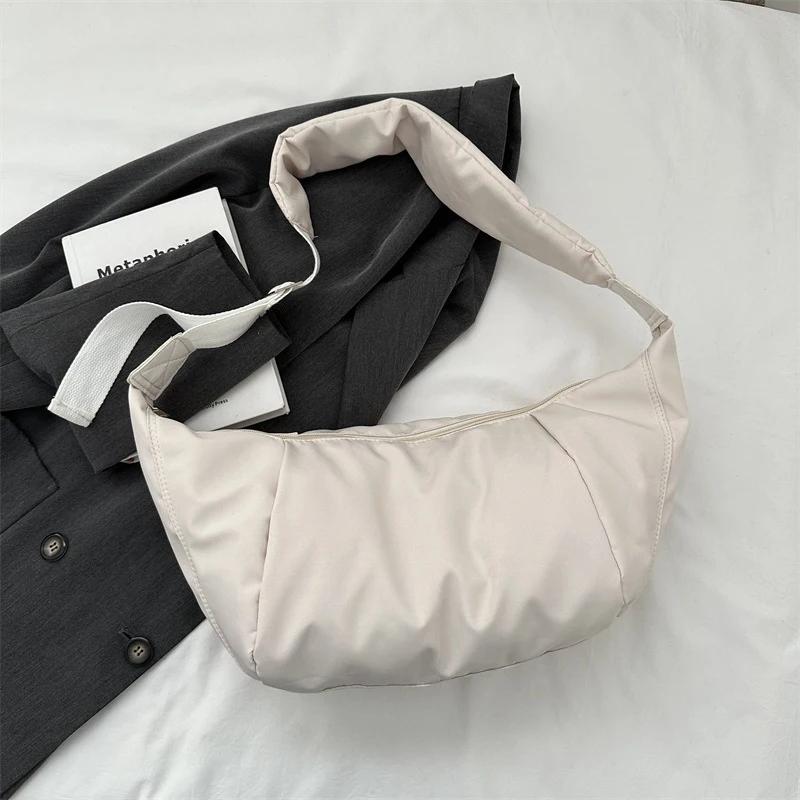Casual Oxford cloth Women Bags Shoulder Bag Woman Crossbody Bag Hobo Bags Dumpling Bag Large Capacity Female Half Mo Totes