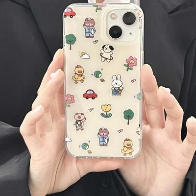 Imd Dog Cartoon Bear Love Car Pig Flower Phone Case For Iphone 14 Pro Max 13 12 11 Promax Soft Silicone Cute Back Cover Capa