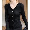 Office Lady Fashion Elegant White Ruffles Lace T-shirt Female Clothing Bottoming Chic Women V-neck Slim Long Sleeve Solid Top