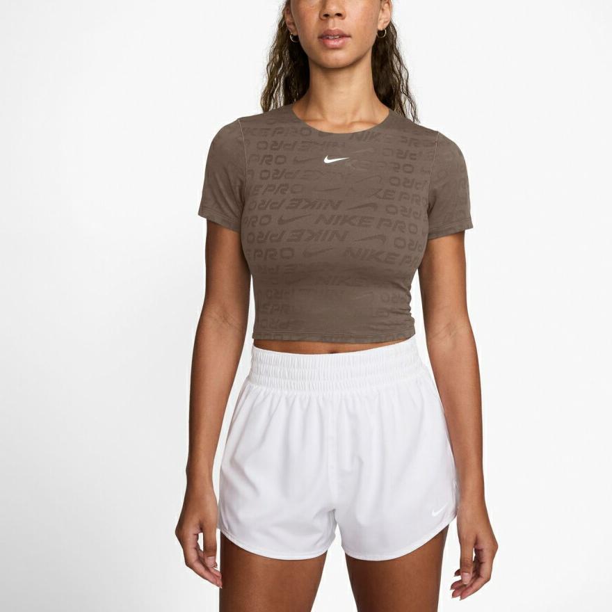 Nike As W Np Df Ss Top AoJ Ggt Round Neck Brand Logo Short Sleeve T-Shirt Women Tops Gray HJ2286214