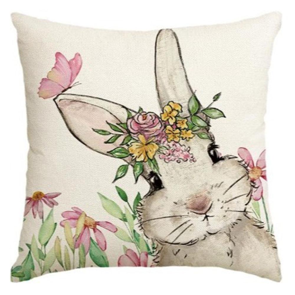 Nordic Easter Pattern Home Decor Pillowcase Bedroom Living Room Sofa Decoration Polyester Cushion Cover with Zipper