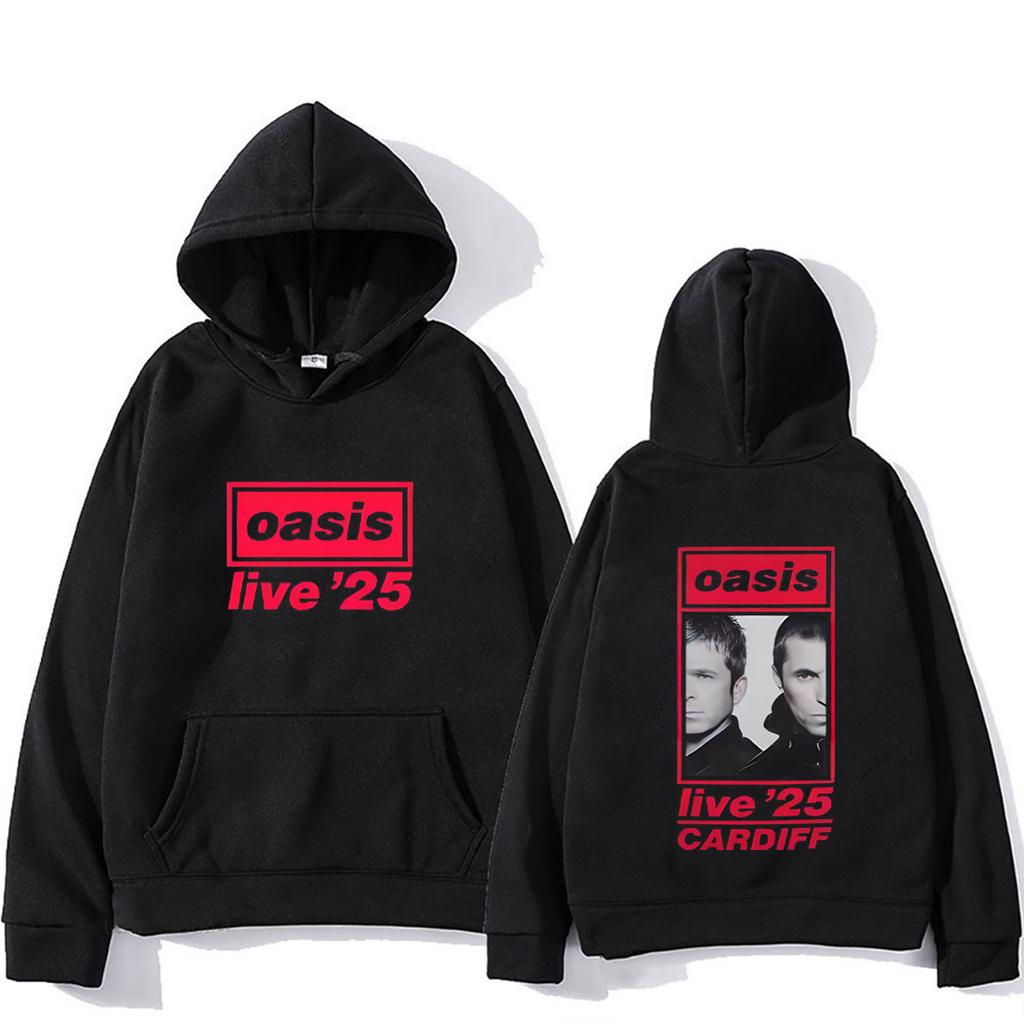 Oasis Live'25 CARDIFF Autumn Winter Hoodie Men Women's 2025 Tops Fashion Hip Hop Streetwear Vintage Fleece Long Sleeve Pullovers